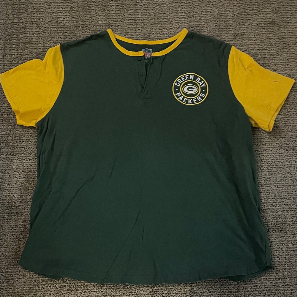 Green Bay Packers Men’s 3XL Shirt - Green and Yellow